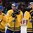 OSTRAVA, CZECH REPUBLIC - MAY 14: Sweden's Jacob Josefson #16, Mattias Sjogren #15 and Oliver Ekman-Larsson #23 after a 5-3 loss to Team Russia during quarterfinal round action at the 2015 IIHF Ice Hockey World Championship. (Photo by Richard Wolowicz/HHOF-IIHF Images)

